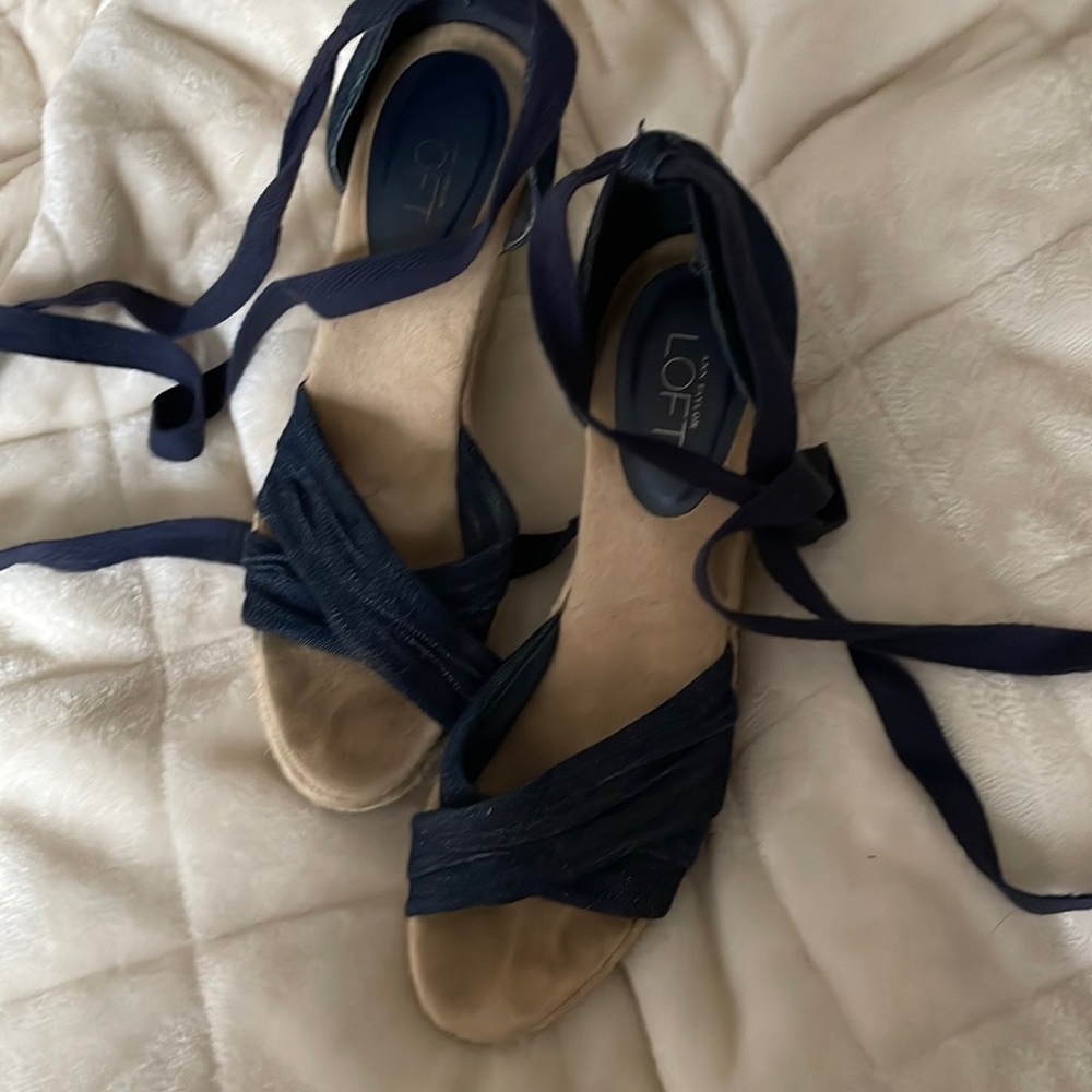 Ann Taylor Loft Jean Wedge Sandal